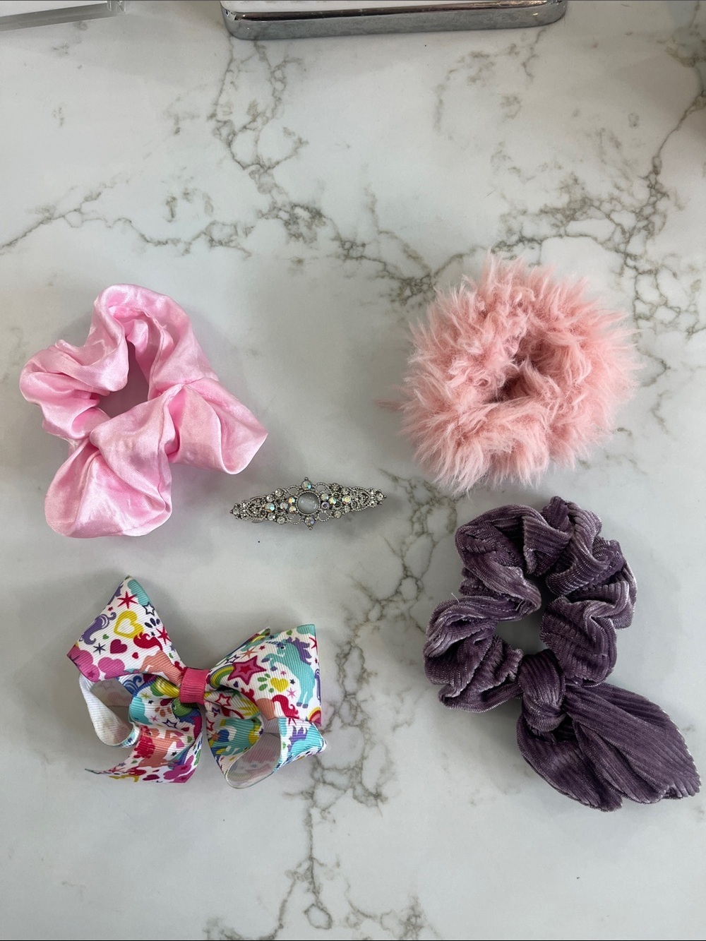 Set of Cute Hair Accessories - Pink, Blush, Purple, Multicolor